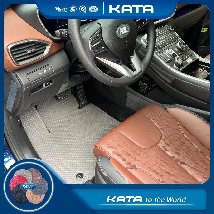 Thảm Lót Sàn Ô Tô Hyundai Santafe - Phiên Bản KATA Pro viền ép nhiệt - Khít với sàn xe, Không thấm nước, Không mùi, Không ẩm mốc