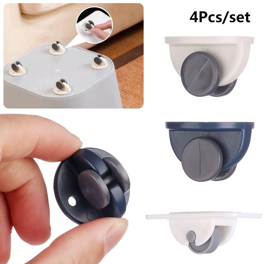 Set 4 cái chân hộp bánh xe cỡ nhỏ YOLA cứng cáp gắn thùng rác đa năng tự dính không vết xước dễ dàng di chuyển