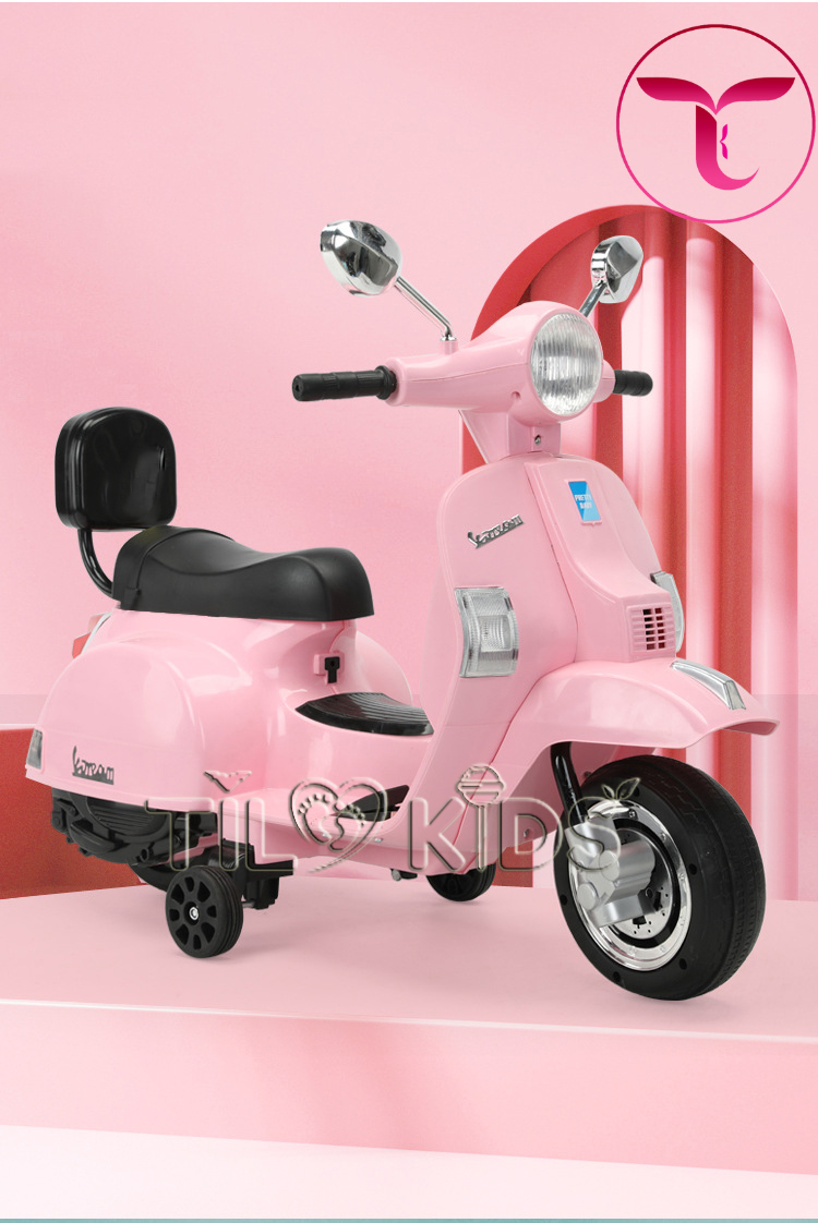 Xe máy điện trẻ em, xe máy điện Vespa cho bé TILO KIDS TLK-6288 có đèn nhạc siêu dễ thương