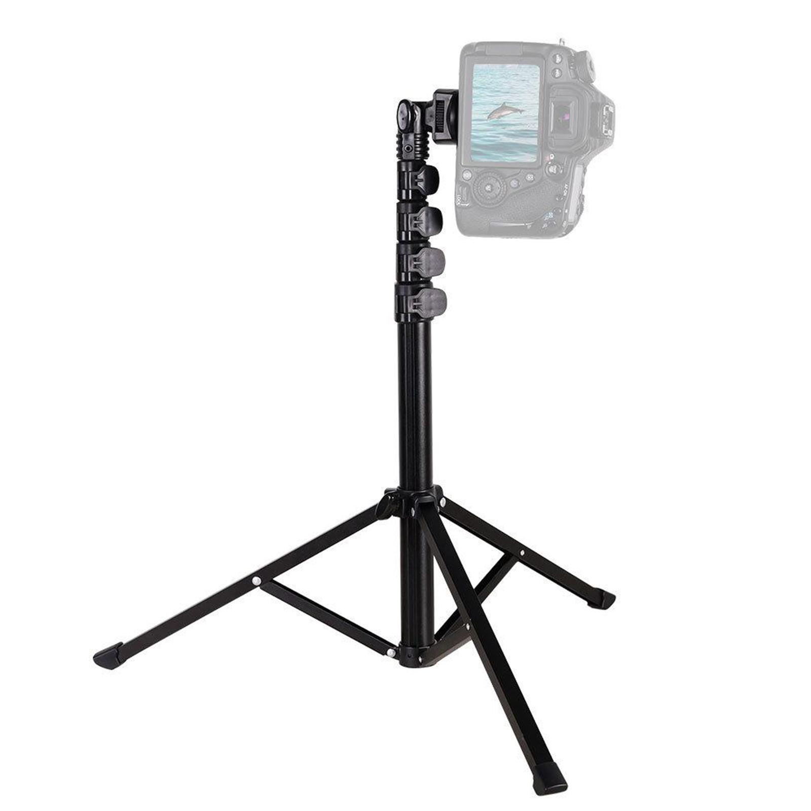 Black Phone Tripod 63 inches Extendable Selfie Stick Tripod Stand Holder