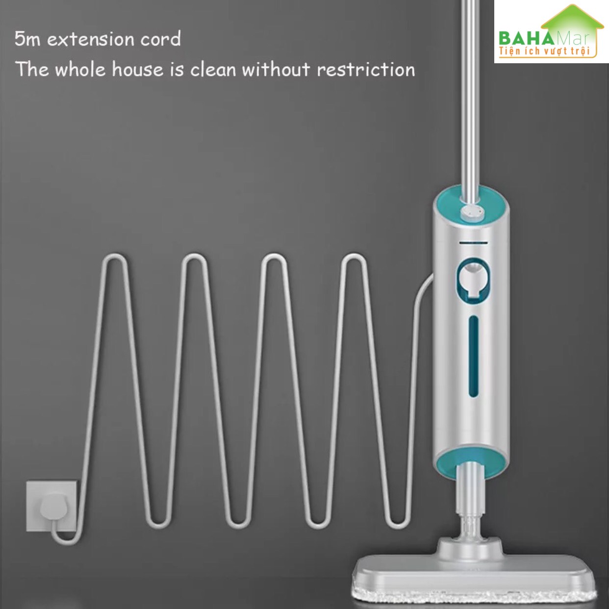 MÁY LAU NHÀ BẰNG HƠI NƯỚC KHỬ TRÙNG NHIỆT ĐỘ CAO PHÙ HỢP CÁC LOẠI SÀN BAHAMAR Có thể làm sạch 99.9 vi khuẩn và trùng bọ ve trên mặt đất