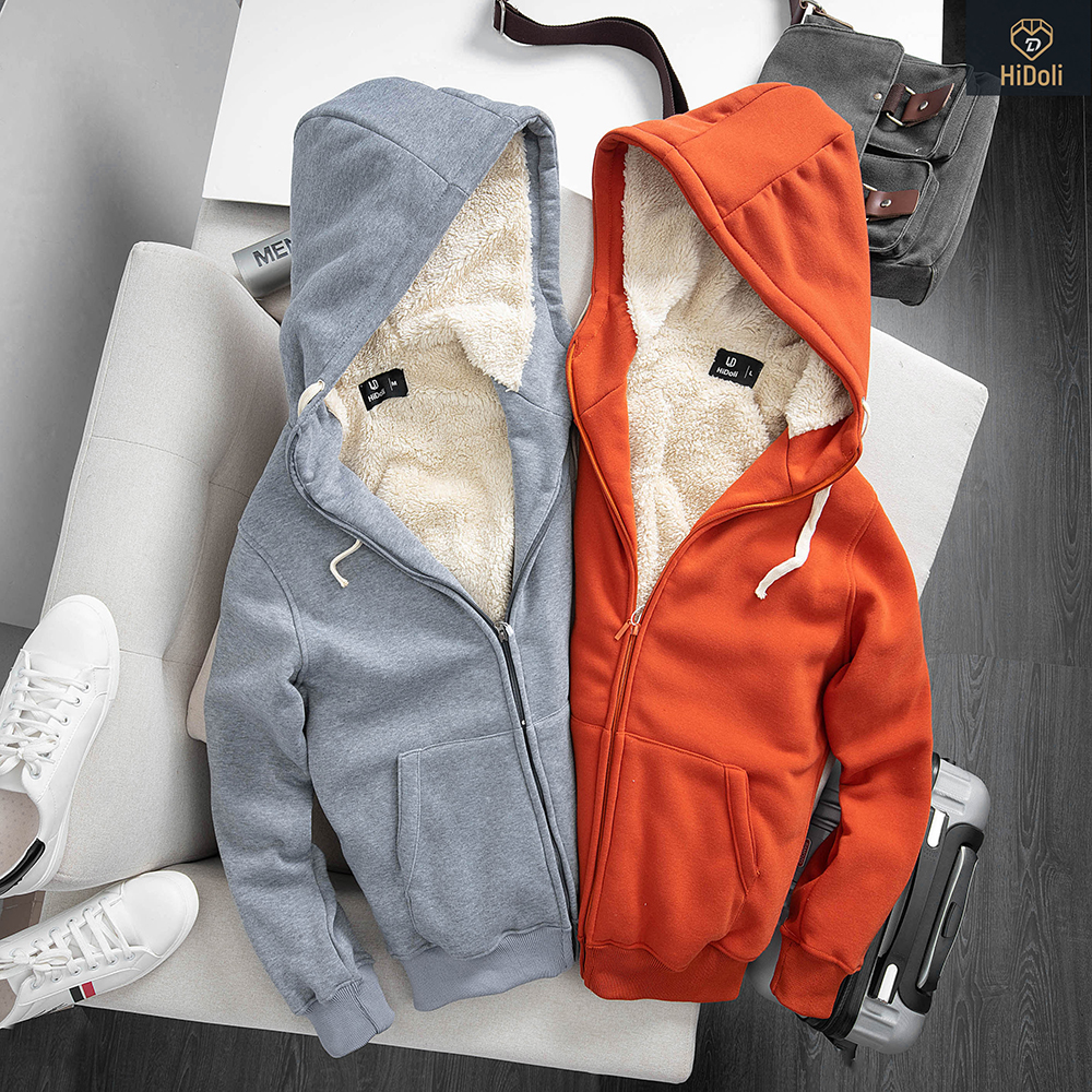 Áo nỉ lót lông nam hoodie mẫu mới cực ấm có túi mũ hàng may kỹ Micado