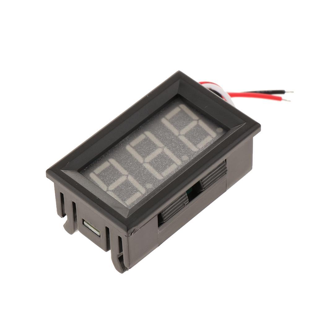 DC 0-30V 3-wire Voltage Meter LED Digital Voltmeter W/ Reverse Protection