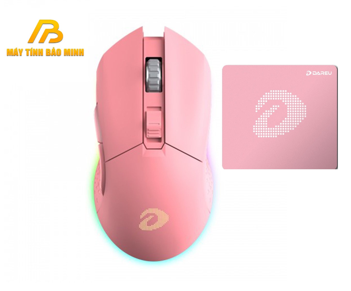 Bộ Chuột Không Dây Dareu Em901 Pink RGB Và Bàn Di Chuột ESP108 Pink - Hàng Chính Hãng