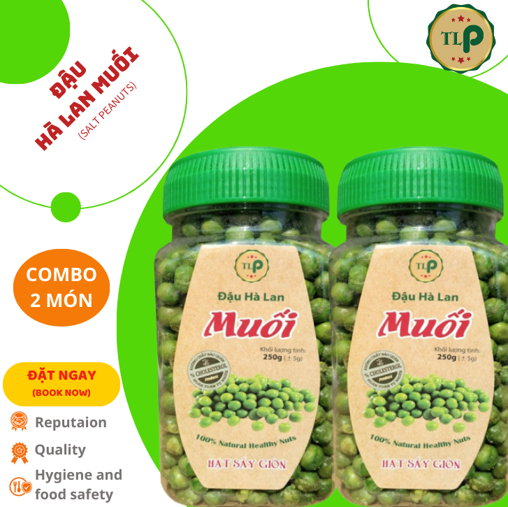 ĐẬU HÀ LAN MUỐI TÂN LỘC PHÁT COMBO 2 HŨ - MỖI HŨ 250G