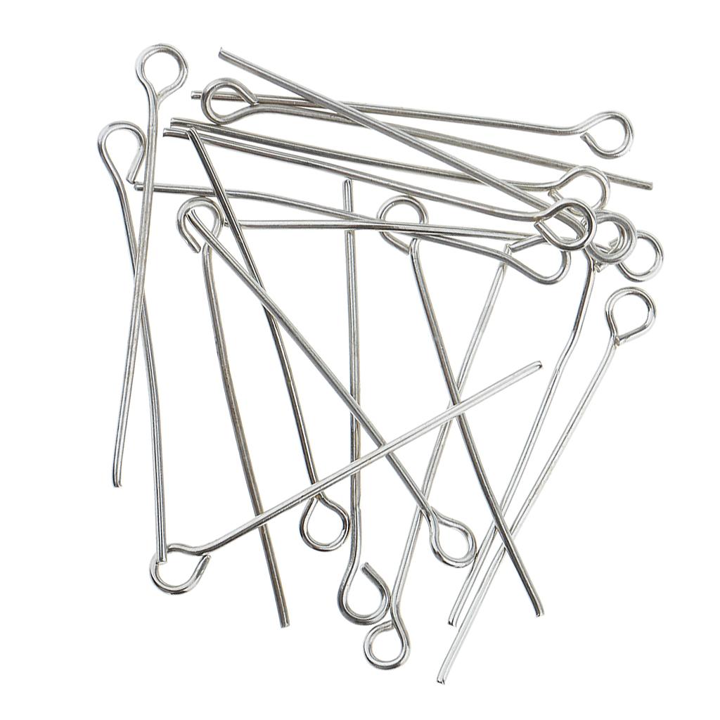 Wholesale 100pcs Silver Plated Metal Eye Pins Jewelry Making Findings