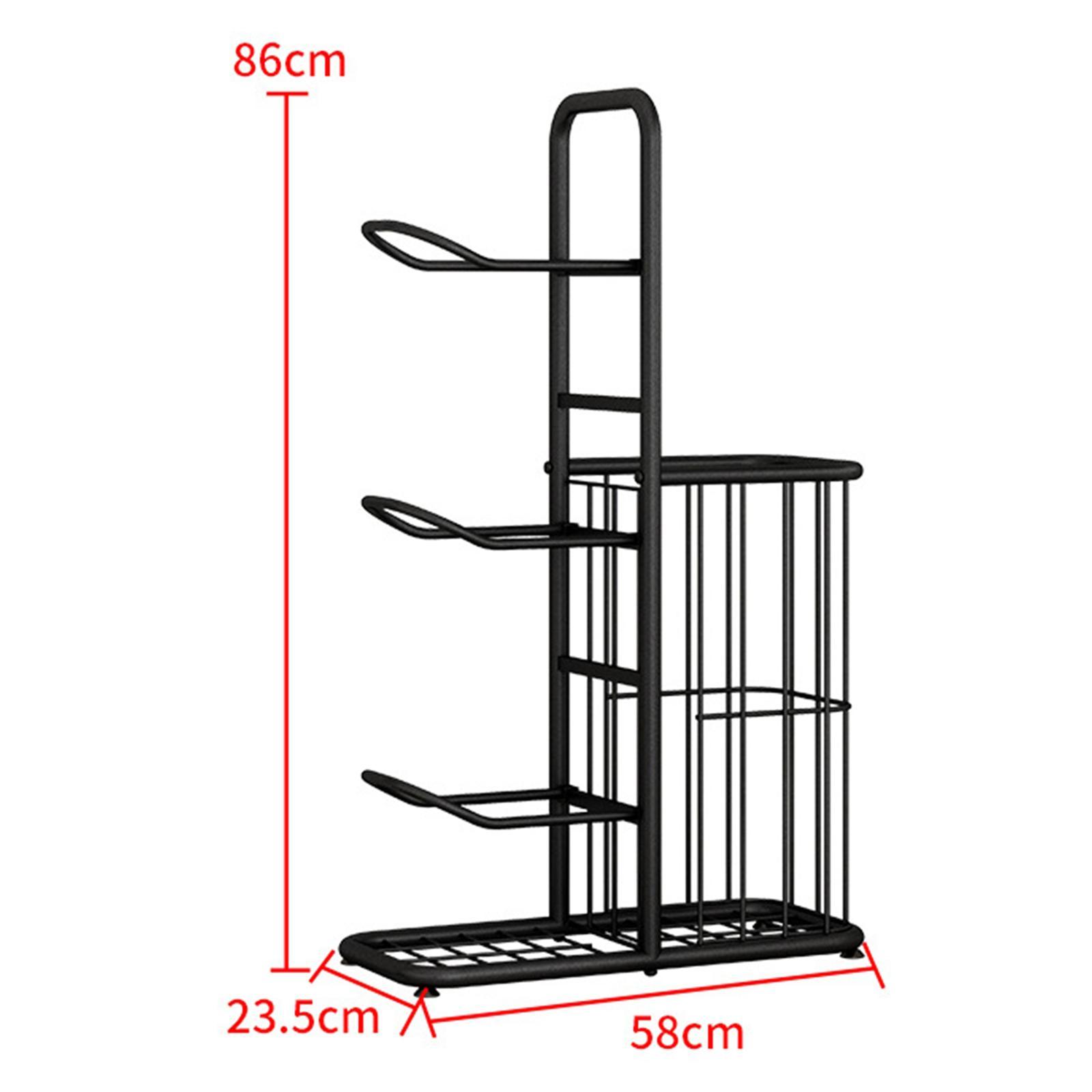 Metal Ball Storage Holder Freestanding Basketball Storage Rack for Soccer