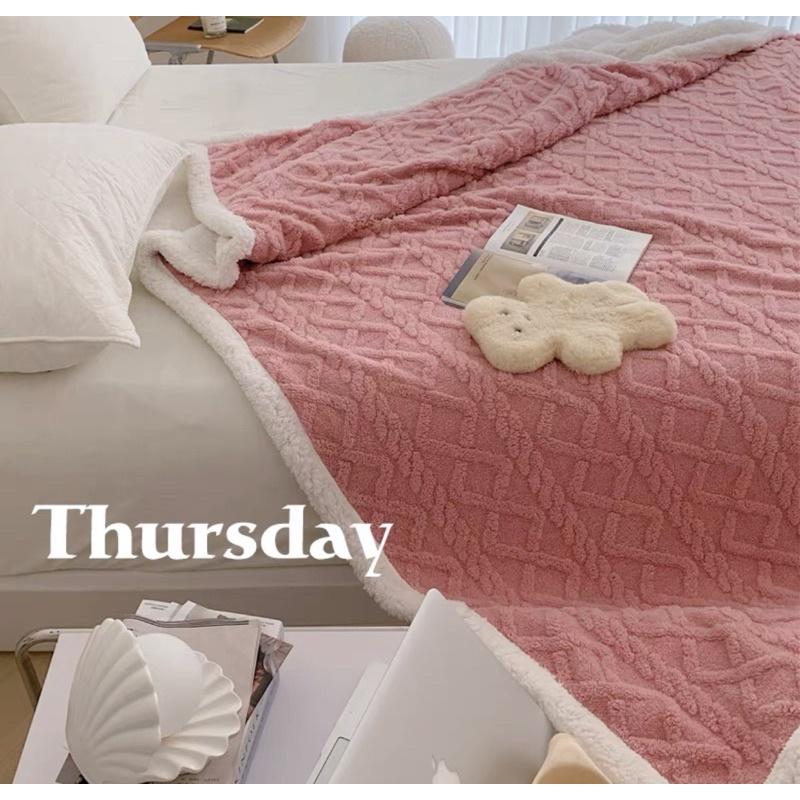 Chăn Cừu Vặn Thừng Mini Size Ấm Áp, Mềm , Giữ nhiêt Tốt_shinbedding