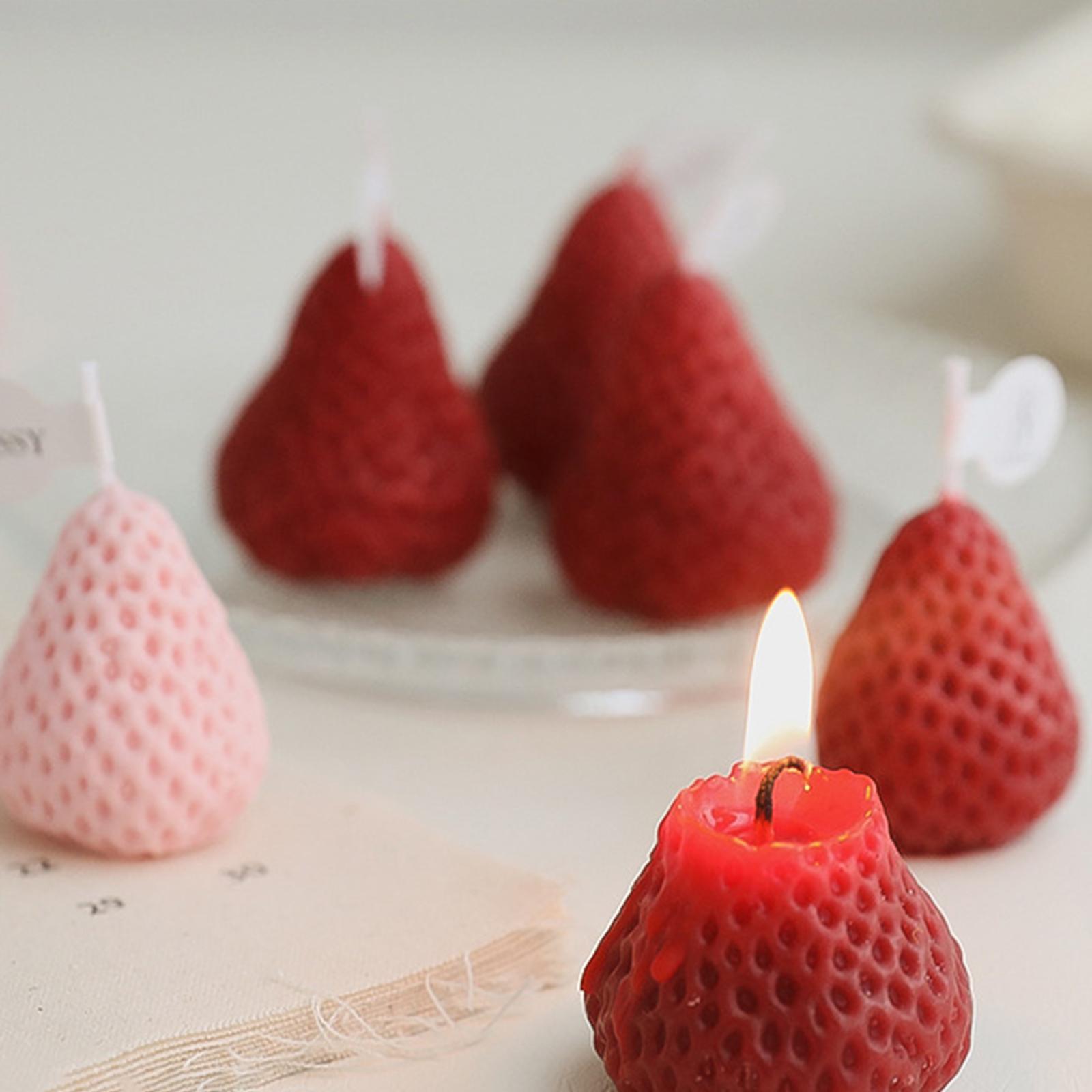 3-10pack Strawberry Candle Scented Candle Home Living Room Party Decor Photo