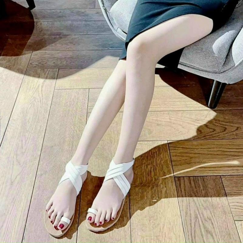 Giày sandal nữ chiến binh xỏ ngón quấn chéo cổ chân CBXN