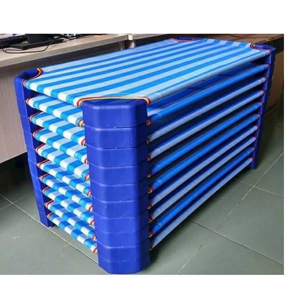 Combo 5 giường lưới mầm non thoáng mát có 2 thanh đỡ lưng cho bé D120 x R60 x C10 cm