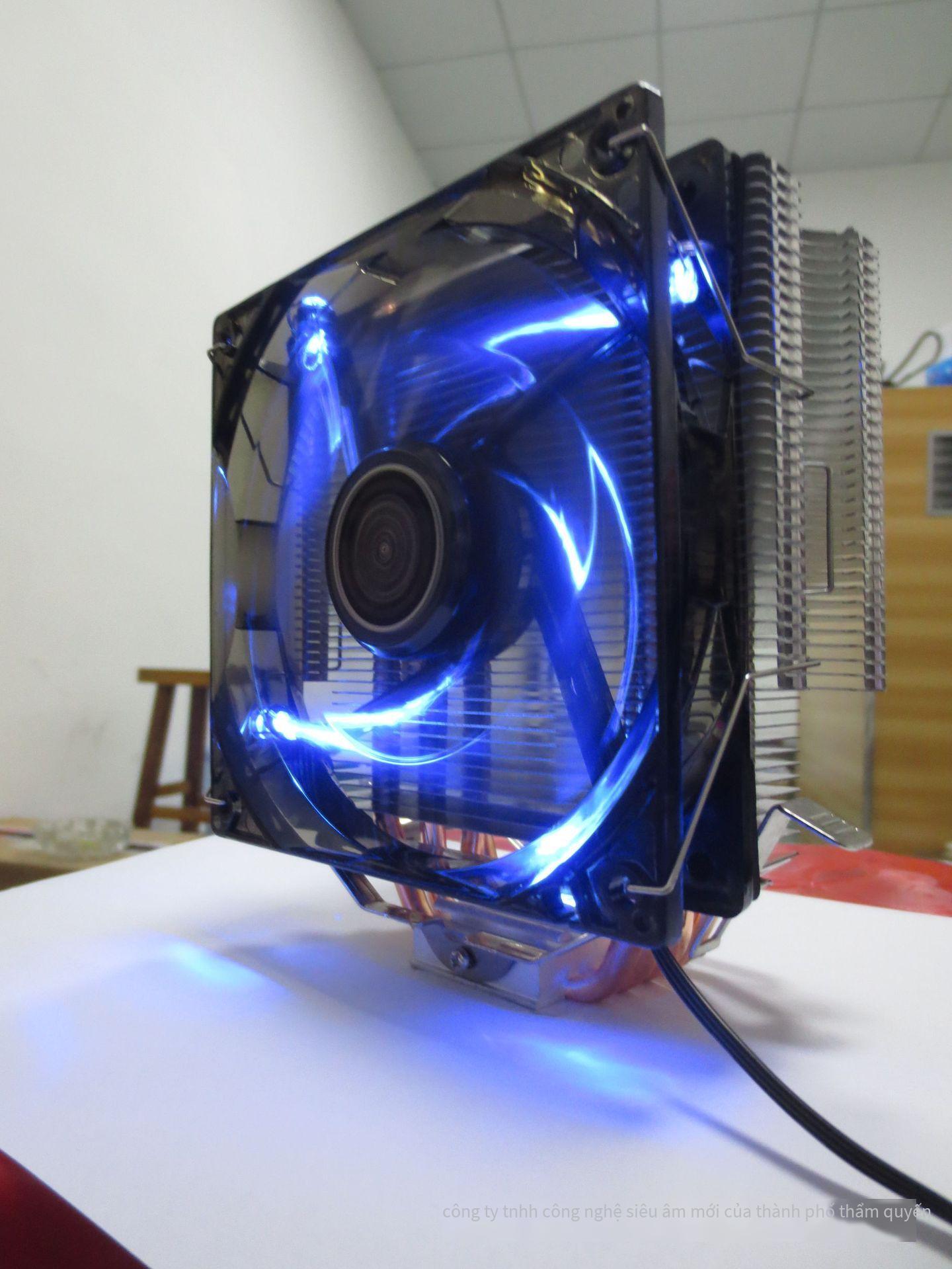 Giá thấp nhất phù hợp tản nhiệt máy tính CPU4 ống đồng câm quạt lớn 12CM xanh chói 4 đèn I3I5AMD775