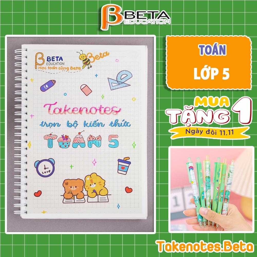 Sổ takenote toán 5, sổ tay ghi chép toán 5 tổng hợp kiến thức, sổ lò xo kép Beta, sổ còng sắt đóng Binder làm sổ planner