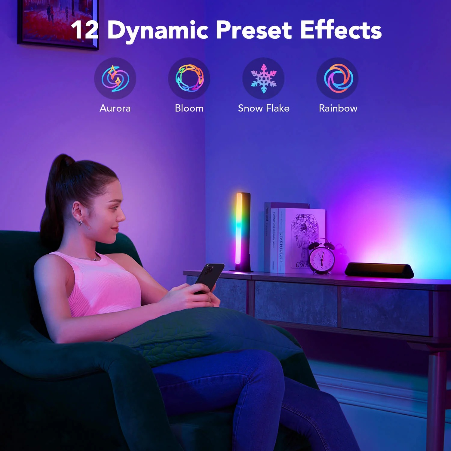 Đèn LED TV Govee RGBICWW WiFi + Bluetooth Flow Plus Light Bars H6056 | Đèn trang trí TV thông minh | Thiết kế sang trọng | Tính năng hiện đại