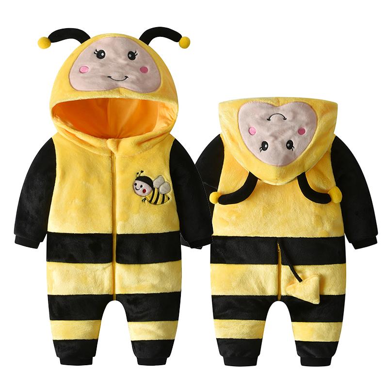 Bé Sơ Sinh Trang Phục Áo Liền Quần Onesie Mùa Đông Trẻ Sơ Sinh Quần Áo Ropa Bebe Mềm Bé Gái Bé Trai Rompers Dễ Thương Ong Dép Nỉ Cho Bé Bộ Trang Phục