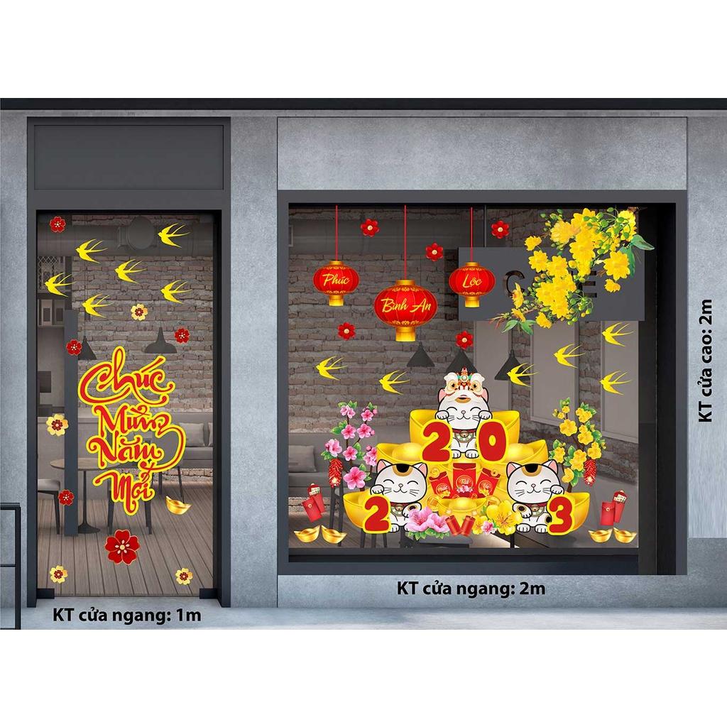 DECAL TRANG TRÍ TẾT 2023 COMBO SỐ 13