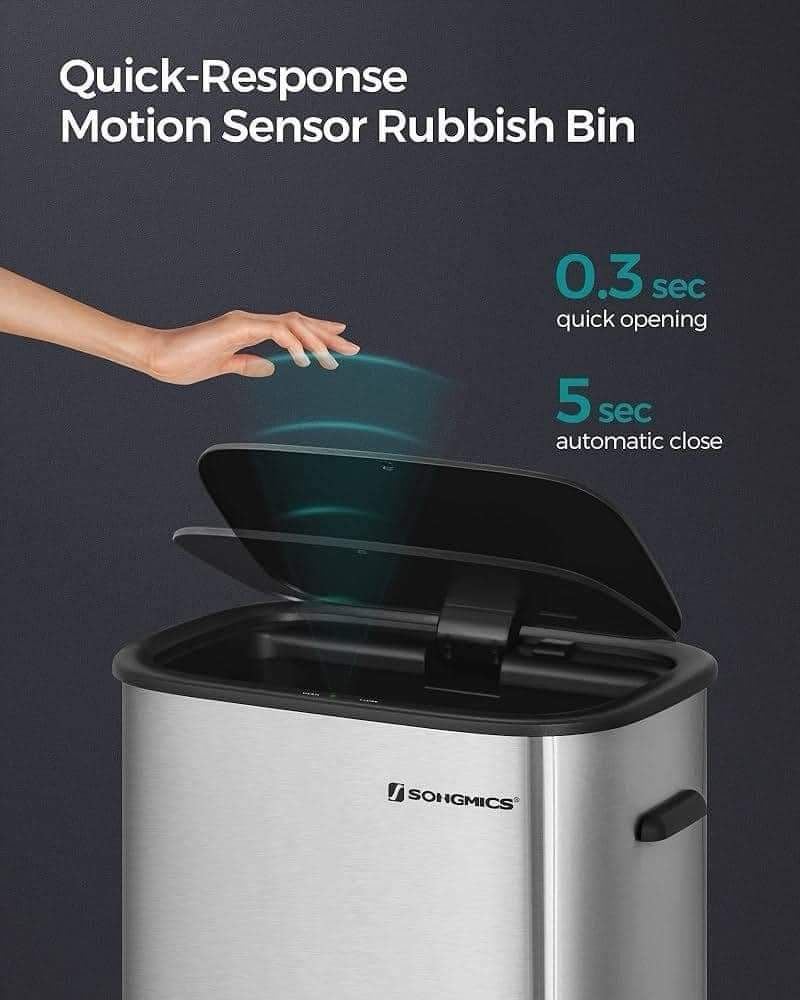 THÙNG RÁC CẢM ỨNG SONGMICS LTB610E50 50 Lít Hàng chính hãng