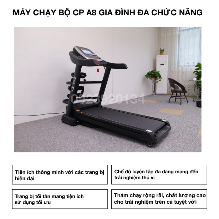 Máy Chạy Bộ CP A8 Gia Đình Đa Chức Năng