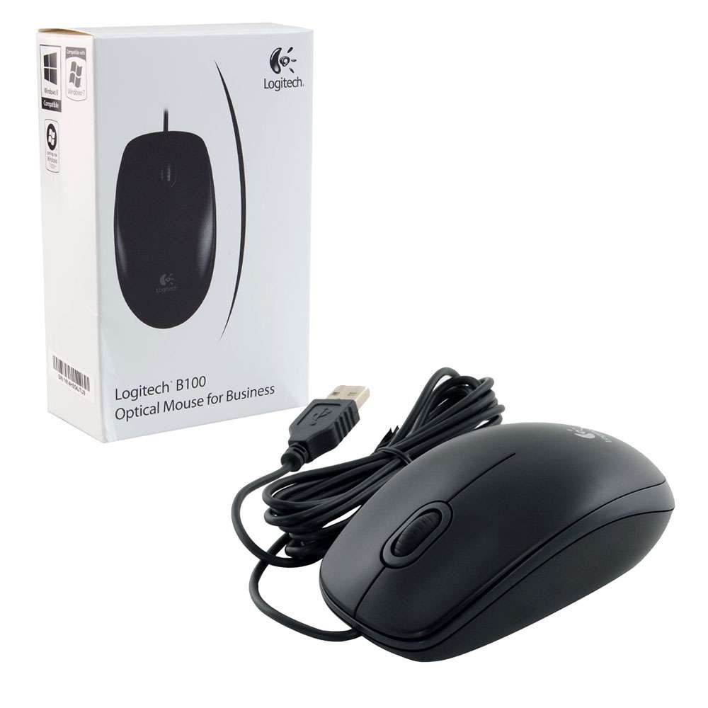 Chuột máy tính Logitech B100 (Đen) - Hàng Chính Hãng