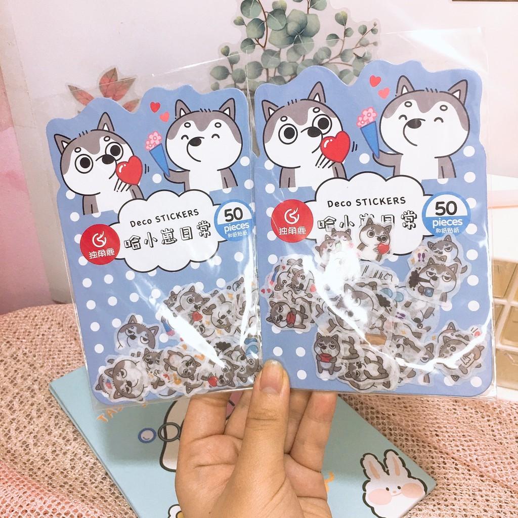 Sticker Hình Con Vật Dễ Thương Cute Hình Con Ếch Heo Cún Gấu Trang Trí Sổ Tay Góc Học Tập Dán Mũ Bảo Hiểm Vali