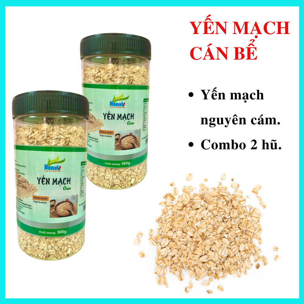 1kg yến mạch nguyên cám,hữu cơ, cán bể Nunuts nấu cháo bé ăn dặm hoặc ăn giảm cân cực kì tốt