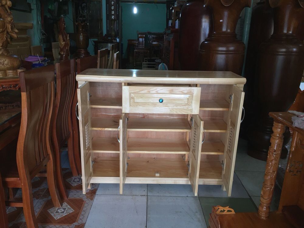 Tủ giày dép gỗ sồi tự nhiên 1m20