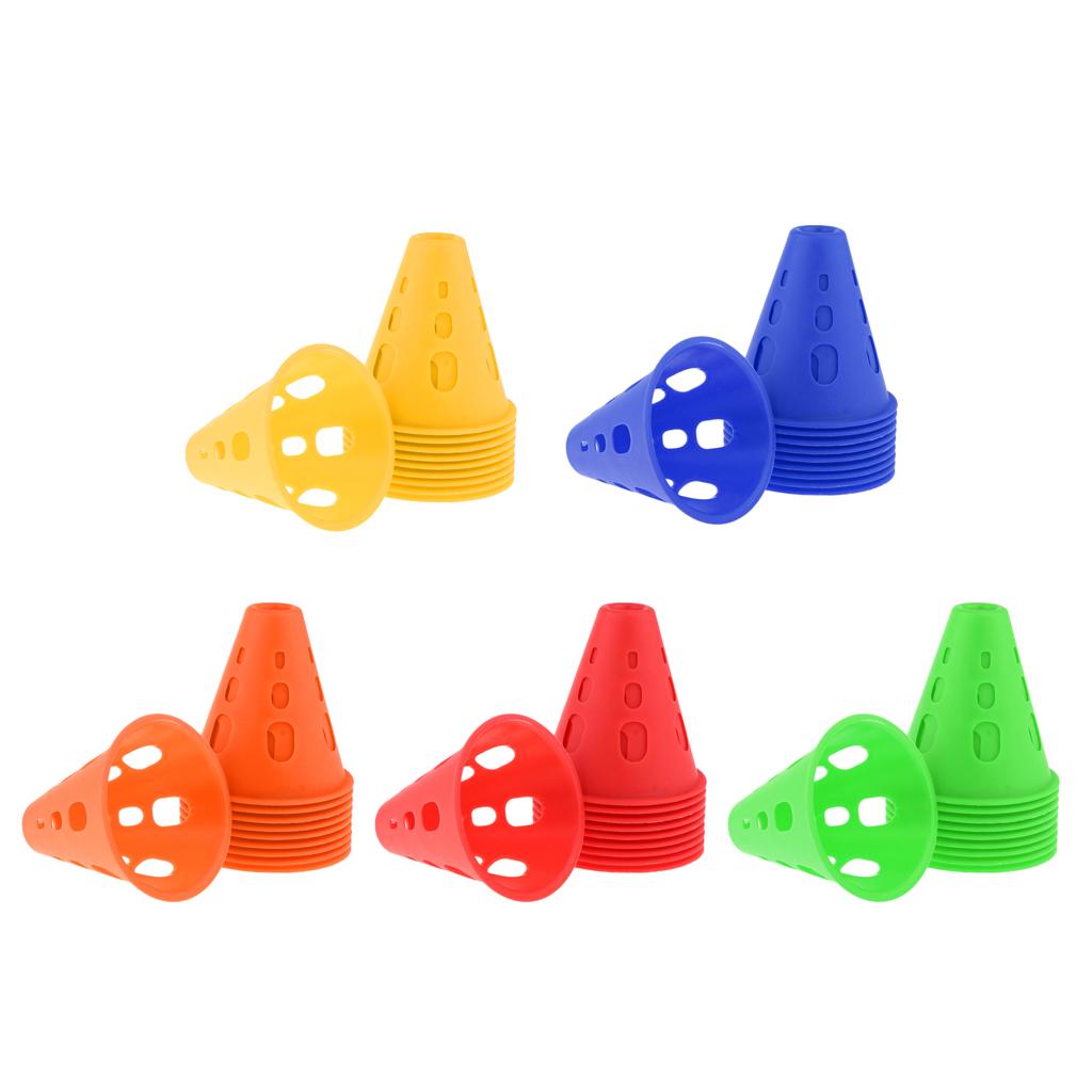 10pcs Plastic Windproof Roadblock Sport Training Traffic Road Cones Yellow
