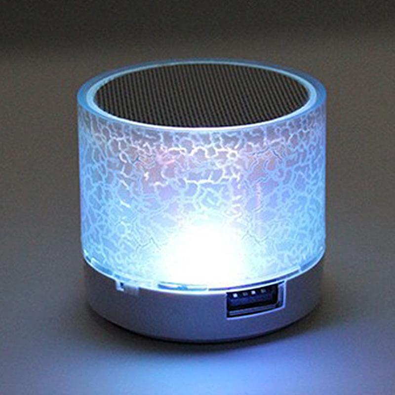 Loa Bluetooth Mini Loa không dây Đèn LED đầy màu sắc Thẻ TF Loa siêu trầm USB Cột âm thanh nhạc MP3 di động cho điện thoại PC Màu sắc: Xám