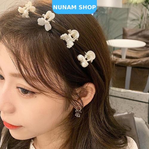 Set 3 kẹp càng cua ngọc trắng nhỏ xinh xắn cute Hàn Quốc Nunam shop