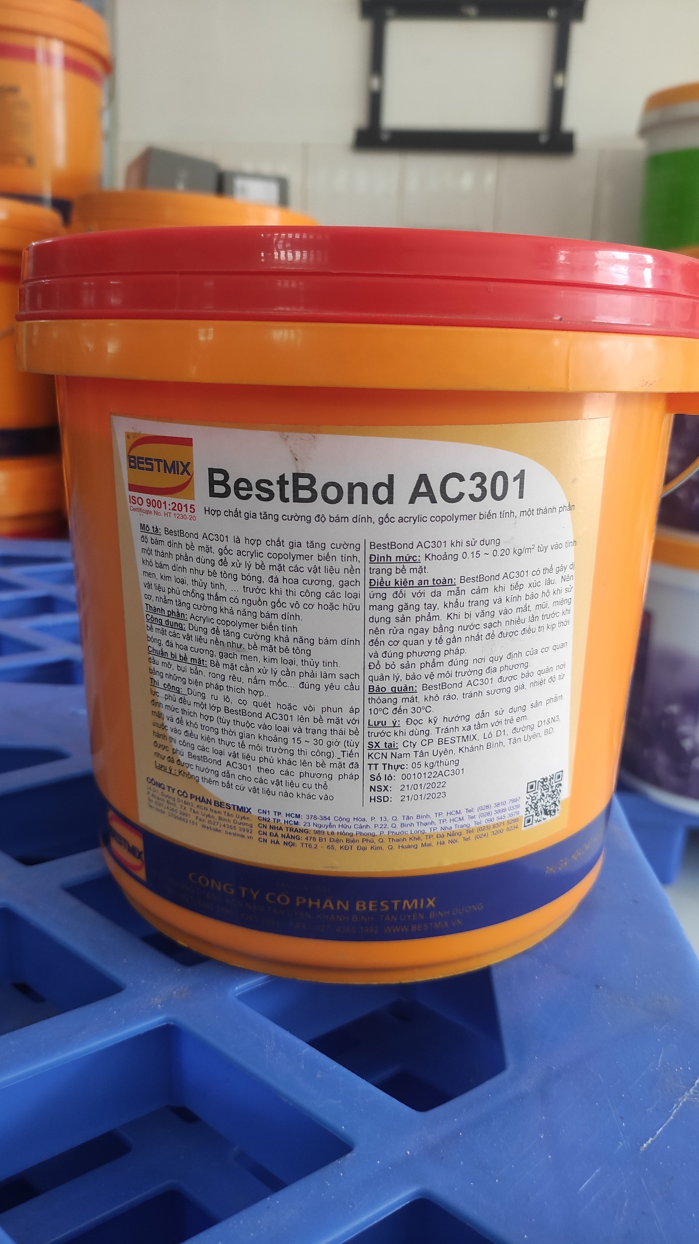 BestBond AC301 - Thùng 5kg Hợp chất tăng cường độ bám dính,gốc acrylic copolymer biến tính,một thành phần