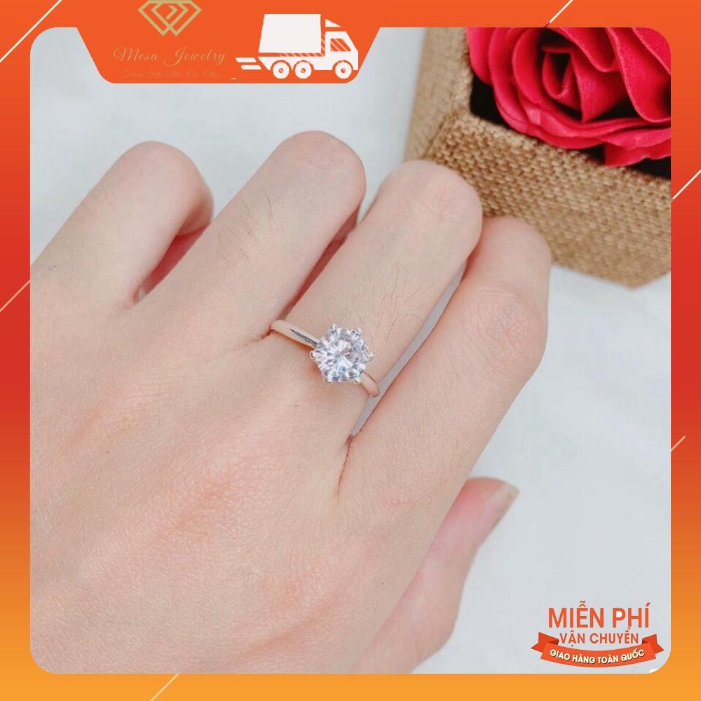 NHẪN THÂN TRƠN ĐÁ 6 CHẤU