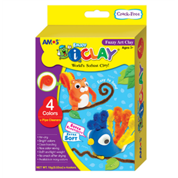 Đất nặn AMOS ICLAY 15G/4P (FUZZY ART) Paper pack IC15P4FA