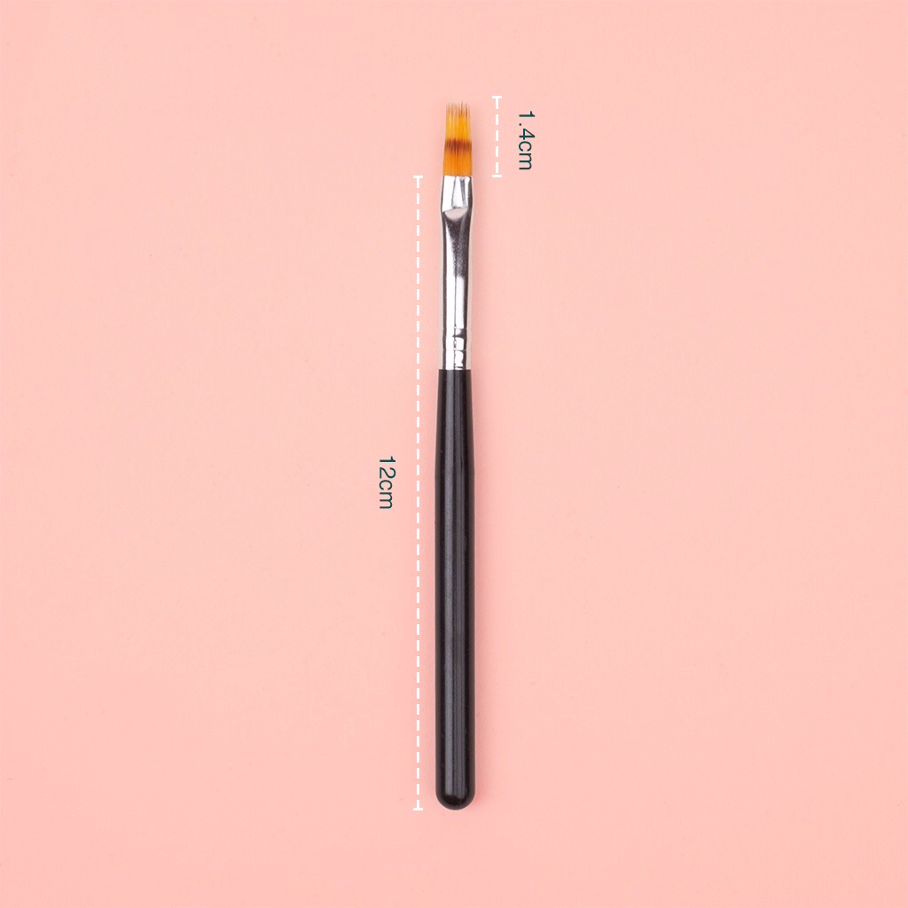 Cọ ombre đầu dẹt cán nhựa đen - Cọ nails trang trí dành cho thợ làm móng
