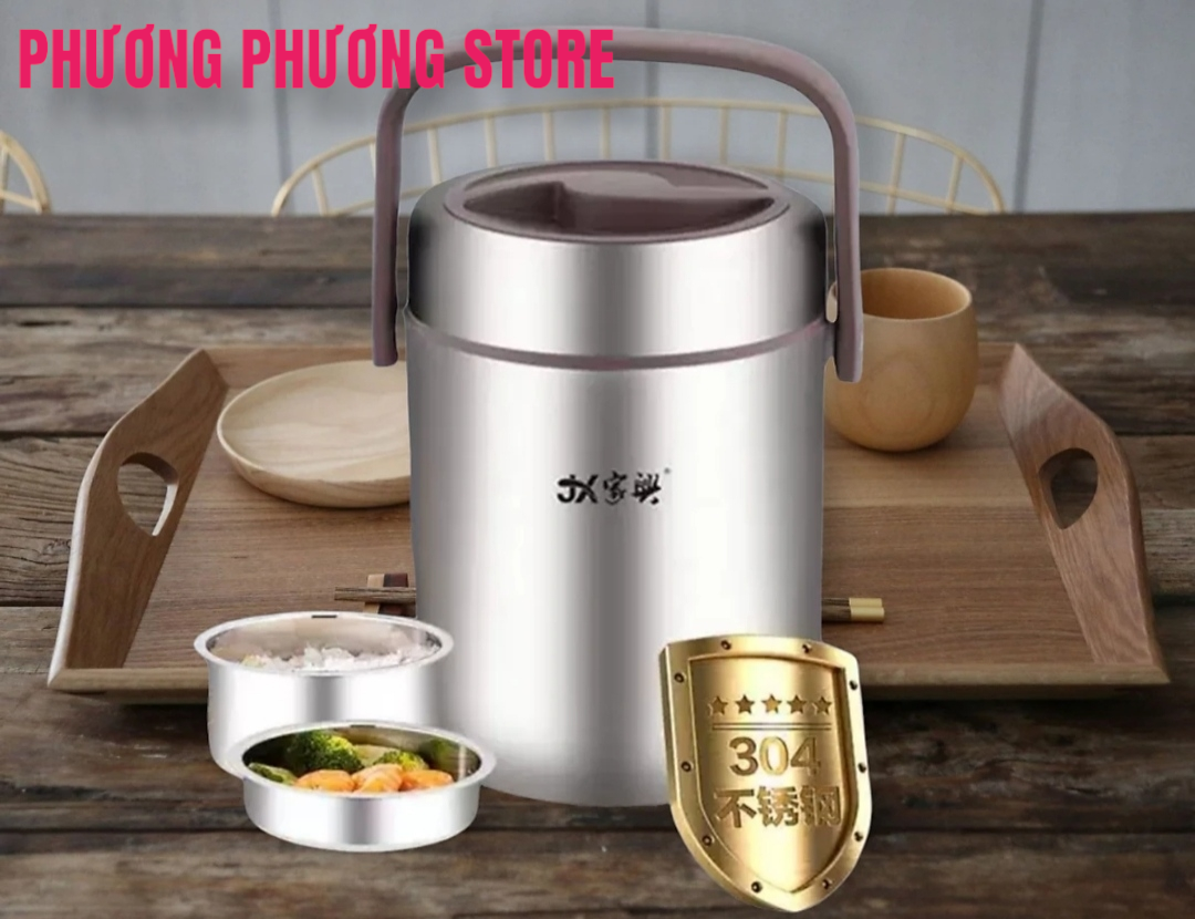 ( HÀNG CAO CẤP ) Cặp lồng cơm, hộp cơm giữ nhiệt văn phòng chất liệu inox 304 JX cao cấp, cặp lồng cà men 3 tầng, nắp chống tràn, giữ nhiệt tốt phù hợp với dân văn phòng hay học sinh sinh viên 