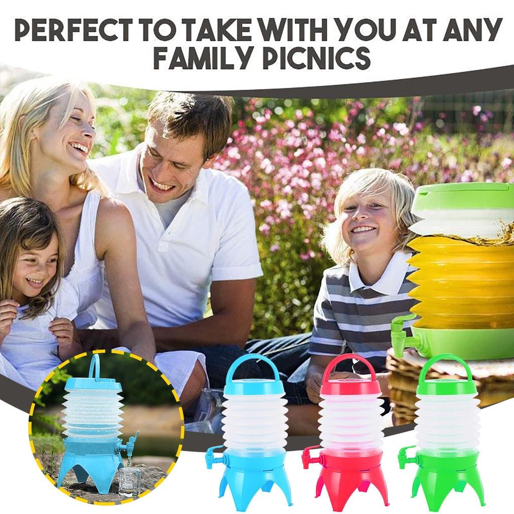 1PC Folding Water Bottle Outdoor Folding Bucket Camping Telescopic Car Storage Bucket With Faucet PE Water Storage Bucket