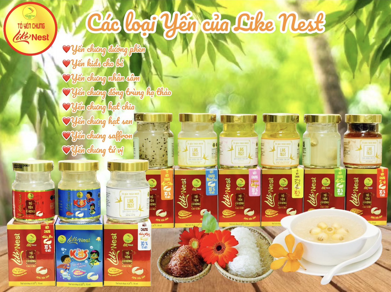 [Set 3 Hủ Tặng Trà] Yến Chưng Nhân Sâm LikeNest 30% Yến