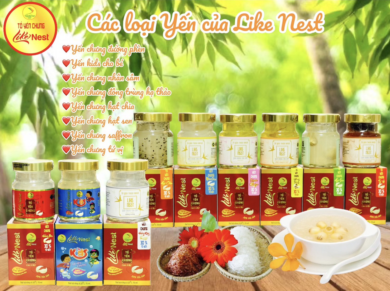 Yến Chưng Hạt Chia LikeNest 30% Tổ Yến
