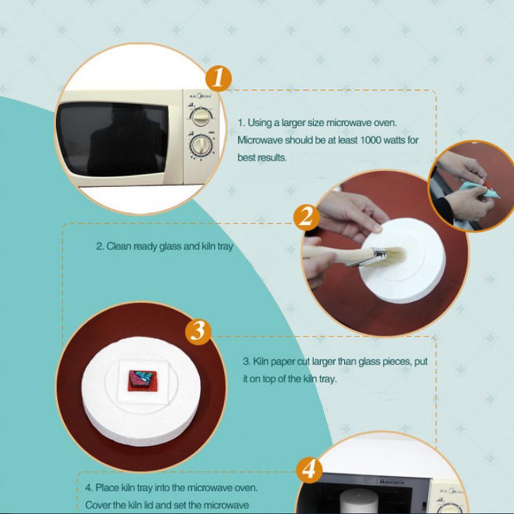 Small Microwave Oven Kit for Melting Glass Jewelry Accessories 6 Pieces Professional Convenience Easy DIY Jewelry Glass Melting Tool Sch