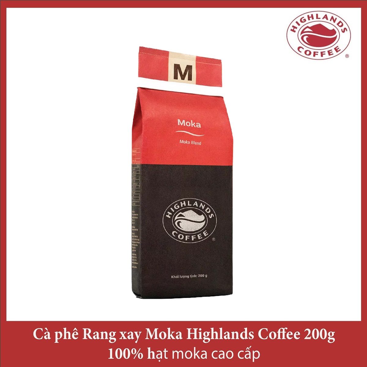 Thùng 12 gói Cà phê Rang xay Moka Highlands Coffee 200g