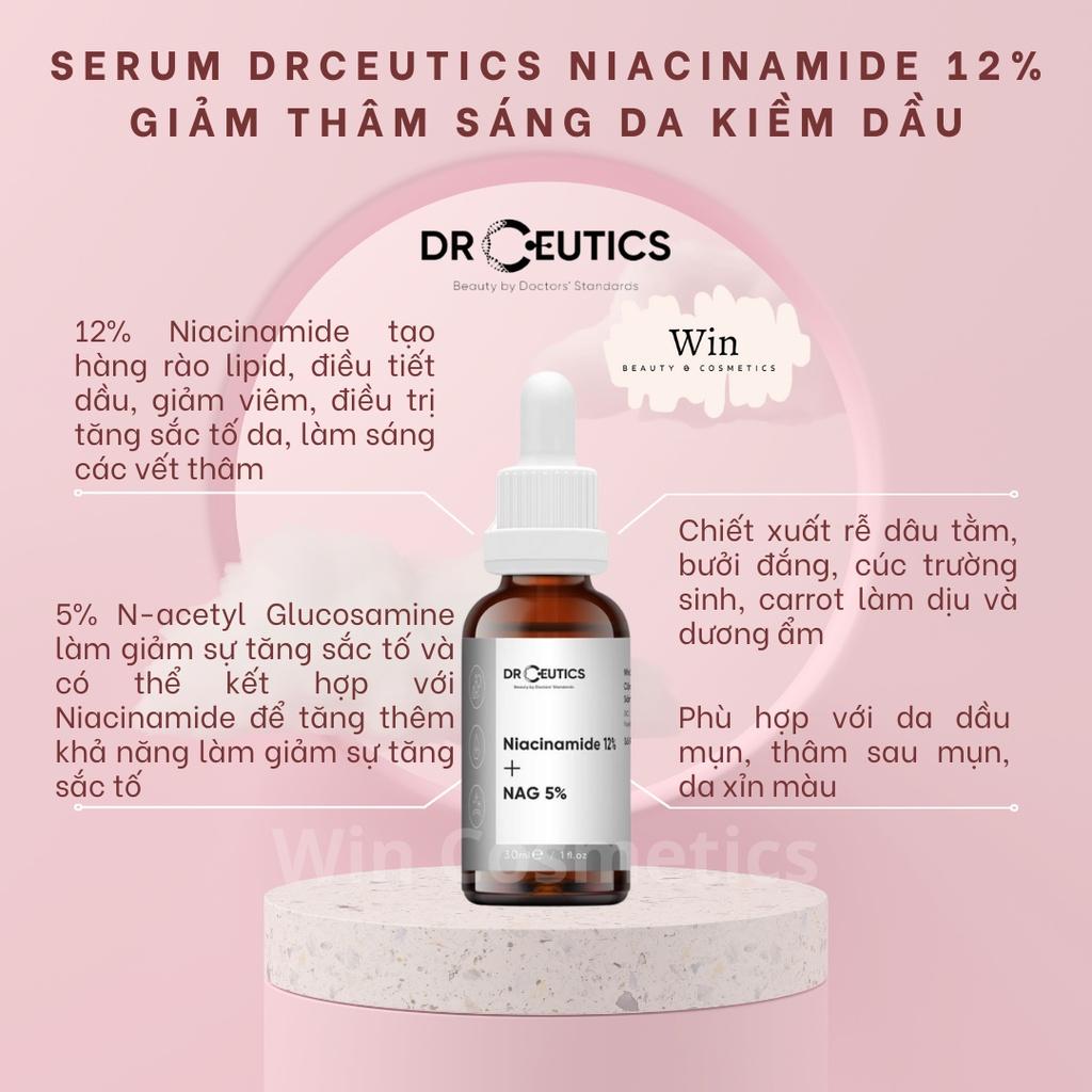 Serum DrCeutics Niacinamide 12% + NAG 5% Giảm Thâm Sáng Da Kiềm Dầu