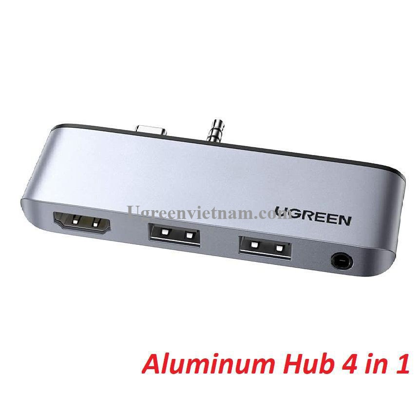 Bộ chuyển đổi đa năng UGREEN 80332 Type-C sang HDMI, Hub USB 3.0, Audio 3.5mm cho Surface Go - Hàng chính hãng