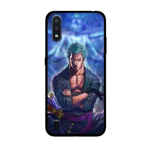 Ốp Lưng in cho Samsung Galaxy A01 Mẫu Zoro Nền Xanh - Hàng Chính Hãng