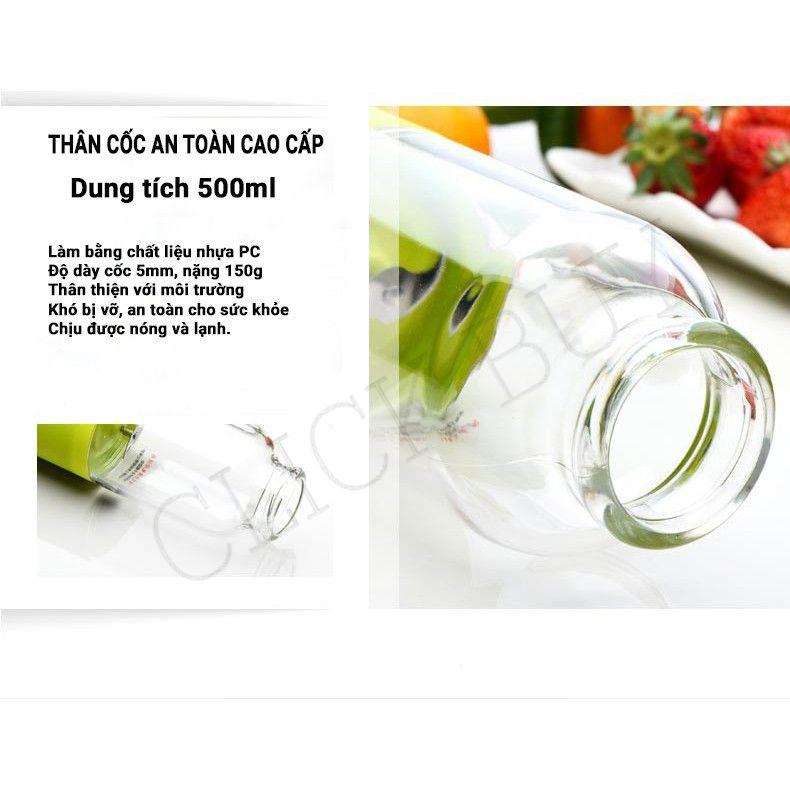 Máy Xay Sinh Tố Bingo Juicer Cup Cầm Tay Mini Sạc Pin 4 Lưỡi 25W 500Ml - CHỐNG NƯỚC CHỐNG VA ĐẬP Cho Mùa Hè 2021