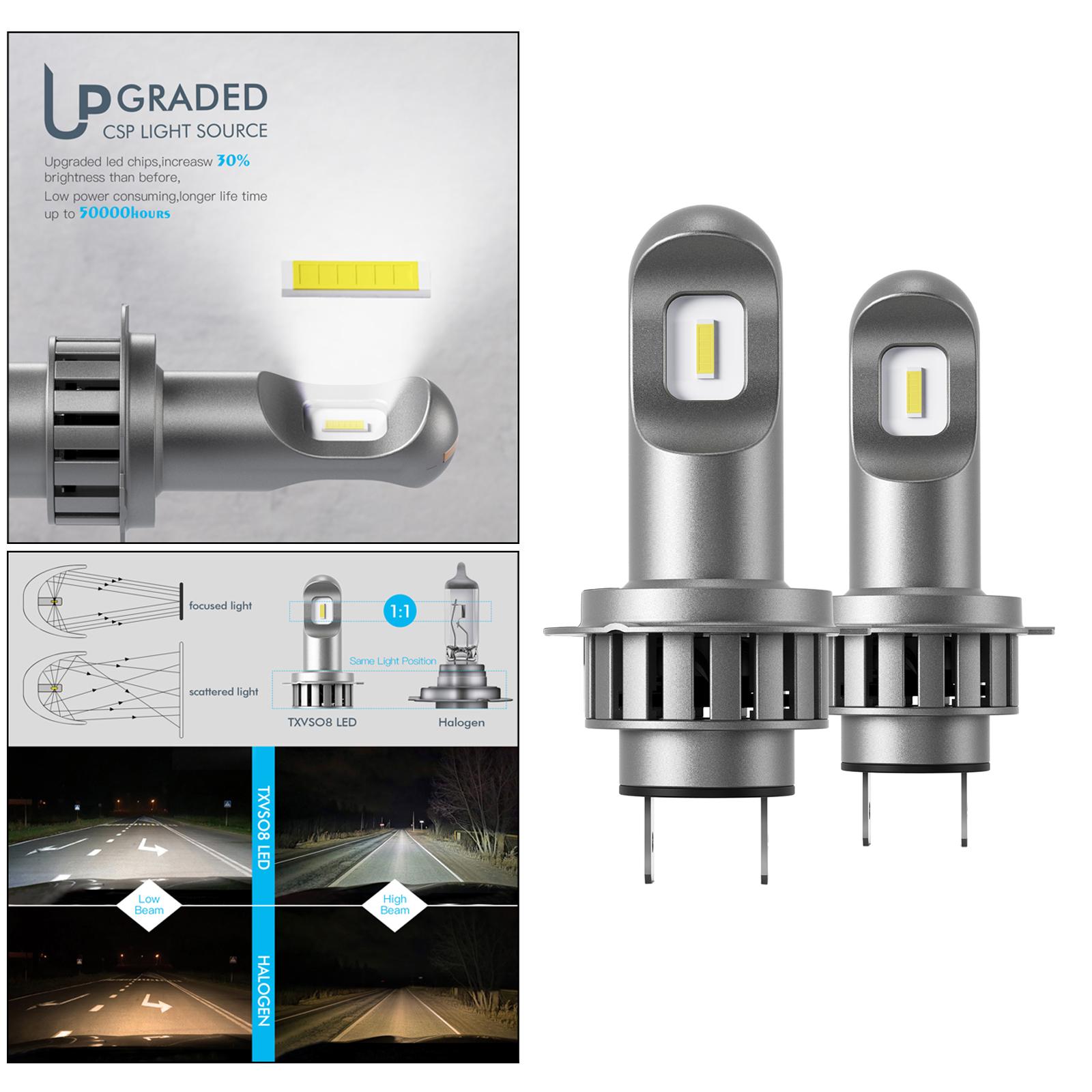 2pcs H7 LED Bulb Headlights 50W 6000k for Automobiles! Vehicle Plug&Play