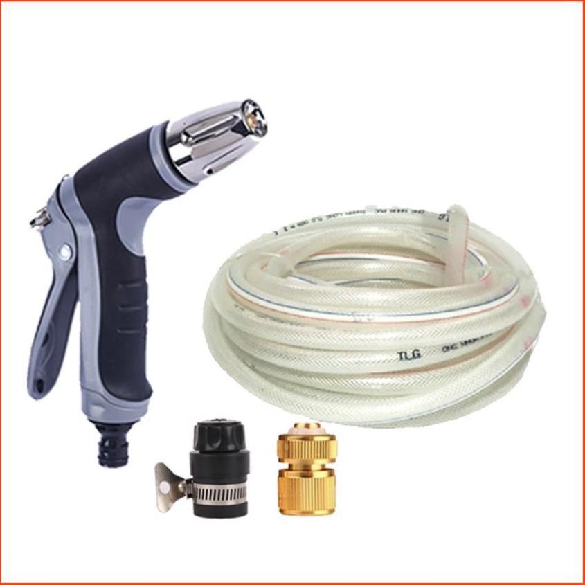 Bộ dây và vòi xịt tăng áp rửa xe tưới cây 3-5M  206817