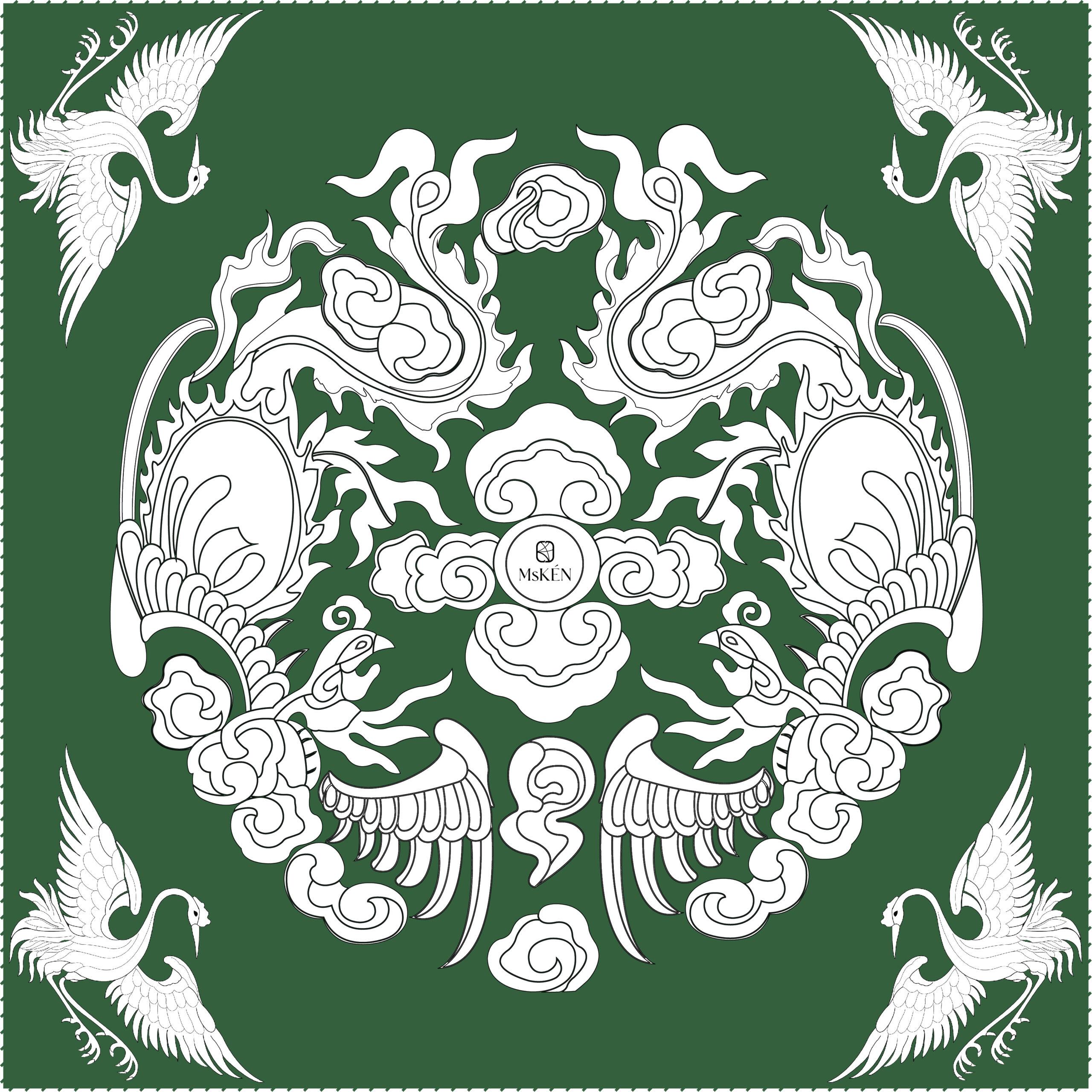 Khăn lụa tơ tằm vuông thiết kế Loan (Cho nam) 55x55cm