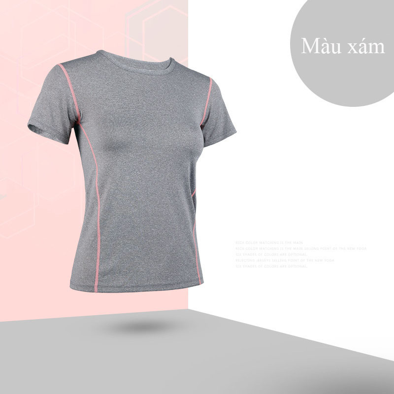 Áo thể thao nữ ngắn tay vải khô nhanh phiên bản Hàn Quốc mã YJDX0101