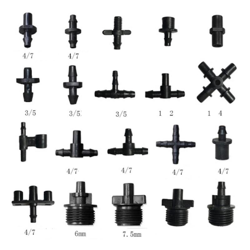 50 bộ Tê chia cho ống Φ4/7 6 mm TE47, T chia 3 cho ống PE, LDPE, HDPE, PVC 4/7