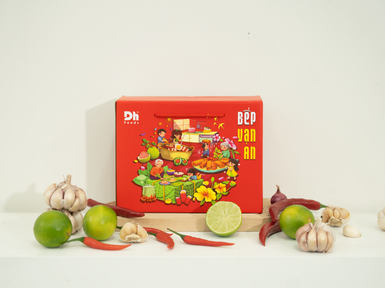 Hộp Quà Gia Vị Dh Foods - Combo 4 Hộp Quà Vạn An, Vạn Phúc, Vạn Lộc, Vạn Thịnh - Set Quà Tặng Người Thân, Bạn Bè Ý Nghĩa