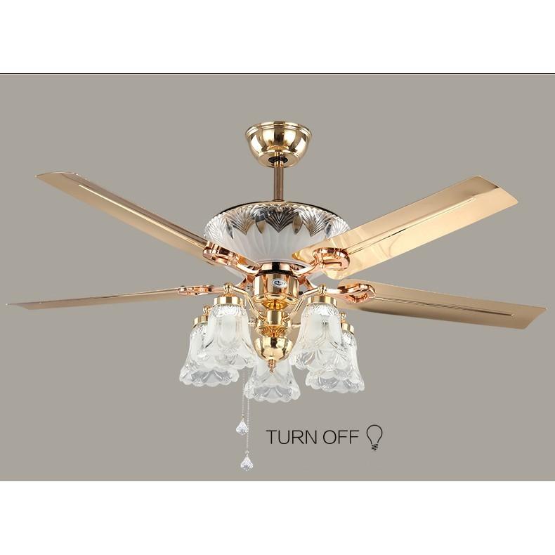 Quạt trần Đèn chùm kiểu dáng Châu Âu, 5 đèn LED - KNQ71
